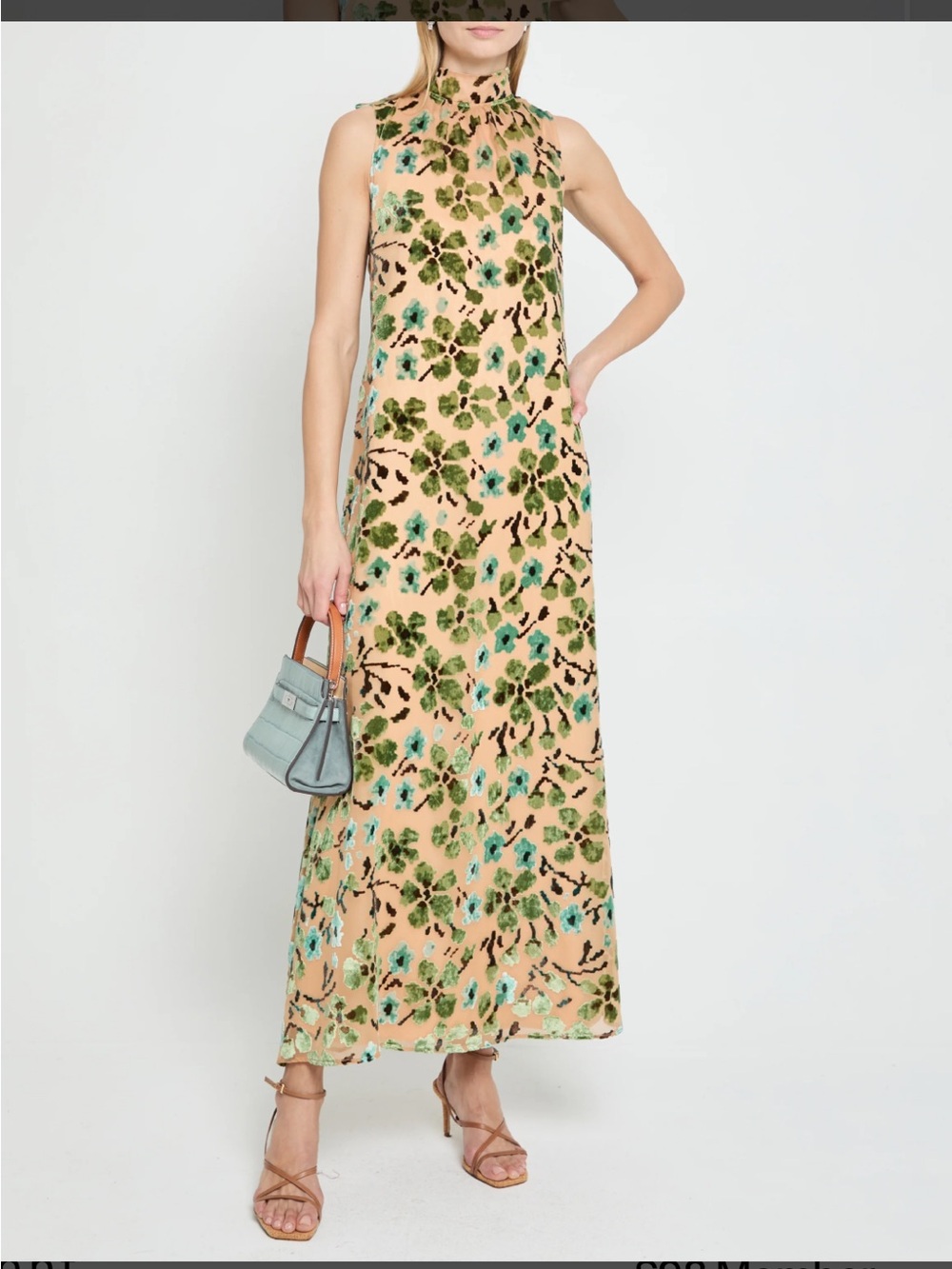 NWT O.P.T  Vienne Chiffon with  Crushed Velvet Floral Dress Size Medium
